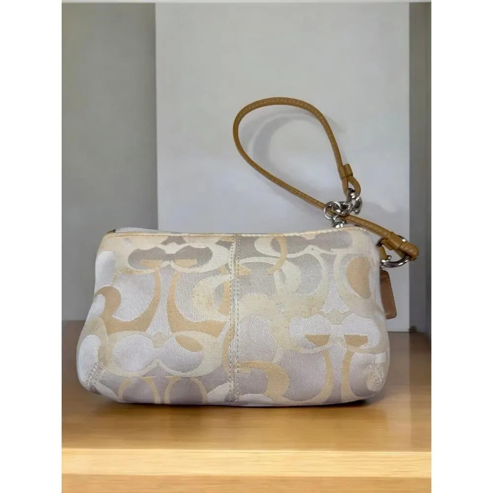 Y2K Coach F14711 Zoe Signature Optic Convertible Hobo Bag & Wristlet